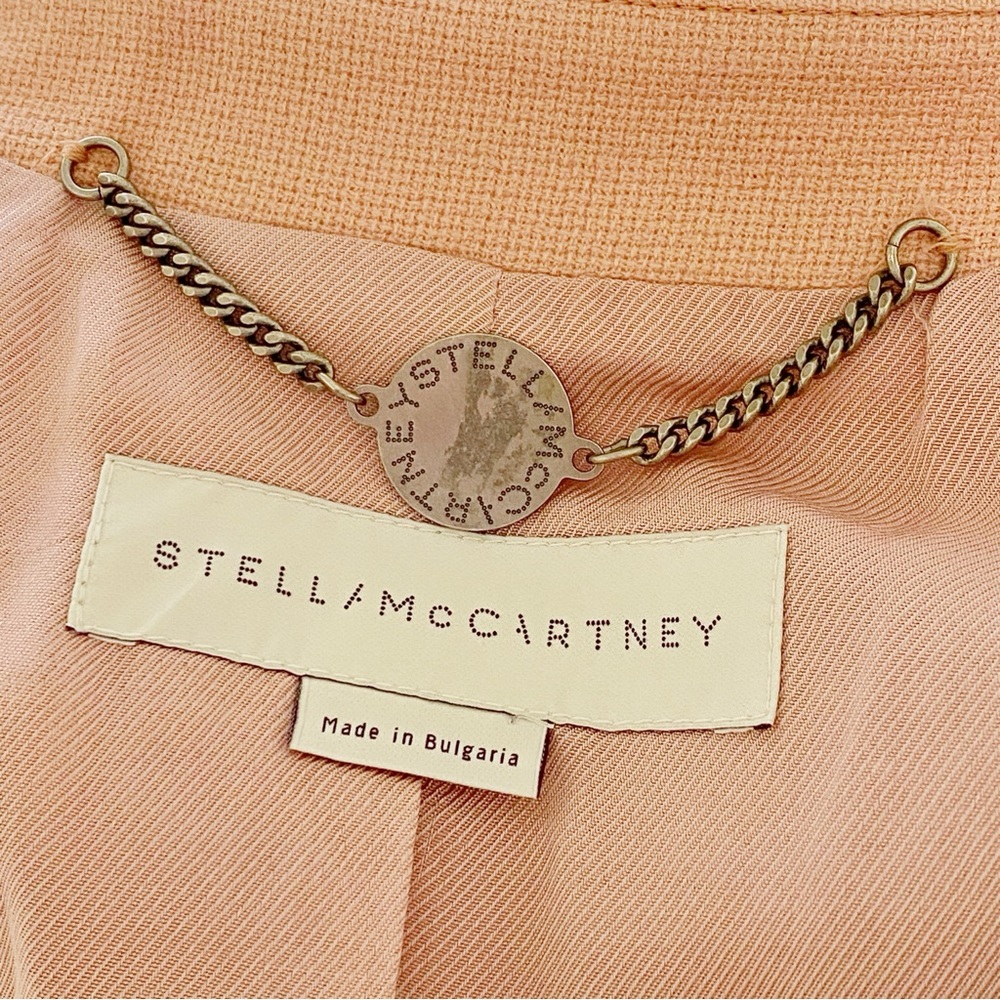 STELLA MCCARTNEY PINK WOOL SINGLE BUTTON BLAZER JACKET - Picture 11 of 13